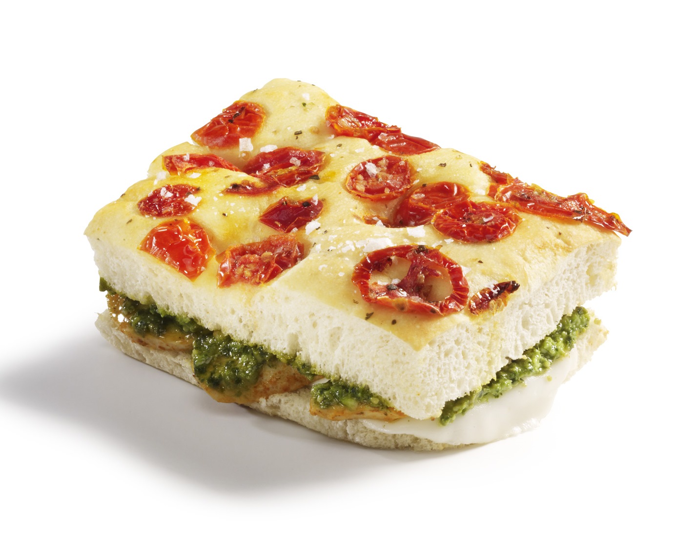Focaccia with Mozzarella, Pesto and Sunkissed Tomatoes